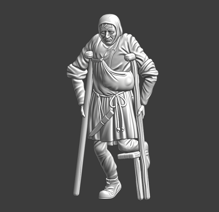 Medieval beggar miniature